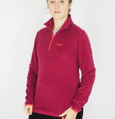 Womens Jack Wolfskin Echo 1707282 Fall Red Half Zip Fleece Jumper